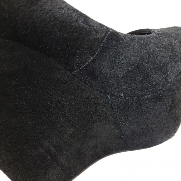 Sole Society Louisa Black Suede Wedges 6 - Picture 11 of 11